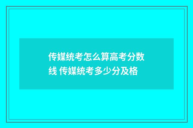 传媒统考怎么算高考分数线 传媒统考多少分及格