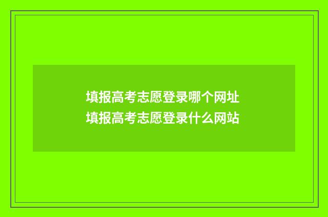 填报高考志愿登录哪个网址 填报高考志愿登录什么网站