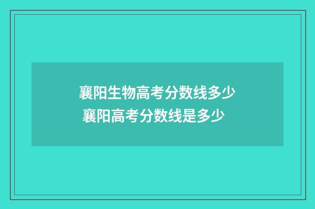 襄阳生物高考分数线多少 襄阳高考分数线是多少