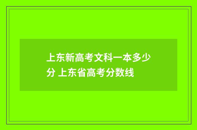 上东新高考文科一本多少分 上东省高考分数线