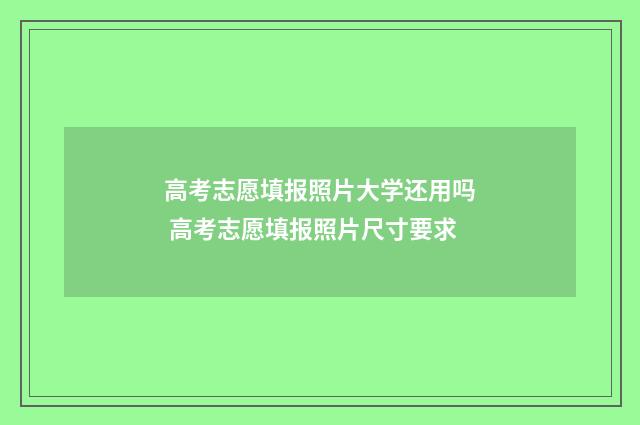 高考志愿填报照片大学还用吗 高考志愿填报照片尺寸要求