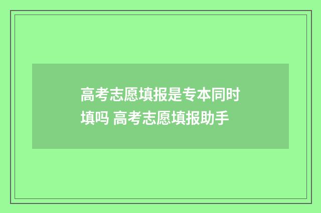 高考志愿填报是专本同时填吗 高考志愿填报助手