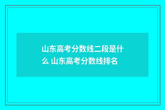 山东高考分数线二段是什么 山东高考分数线排名