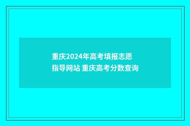 重庆2024年高考填报志愿指导网站 重庆高考分数查询