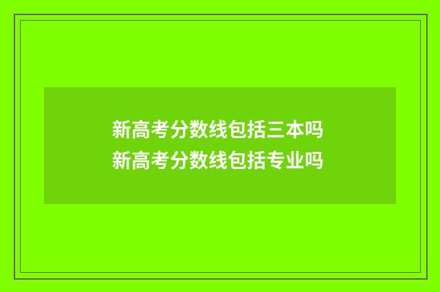 新高考分数线包括三本吗 新高考分数线包括专业吗