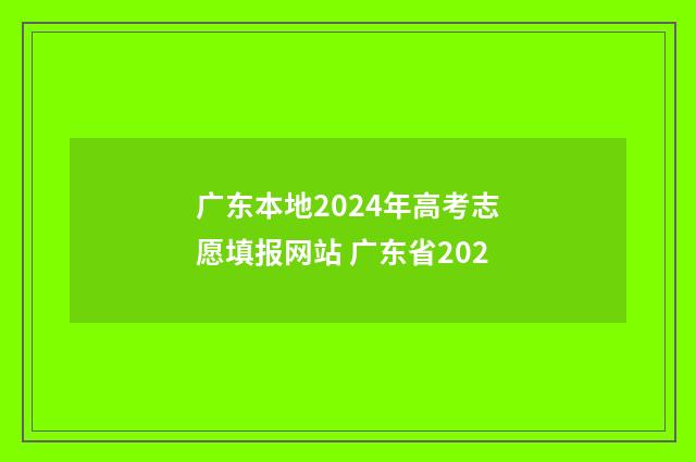 广东本地2024年高考志愿填报网站 广东省202