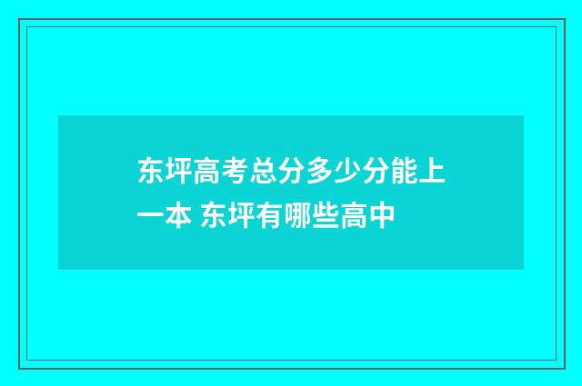 东坪高考总分多少分能上一本 东坪有哪些高中