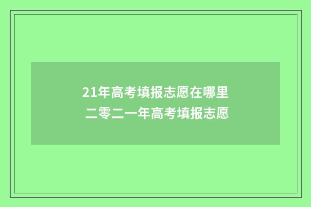21年高考填报志愿在哪里 二零二一年高考填报志愿