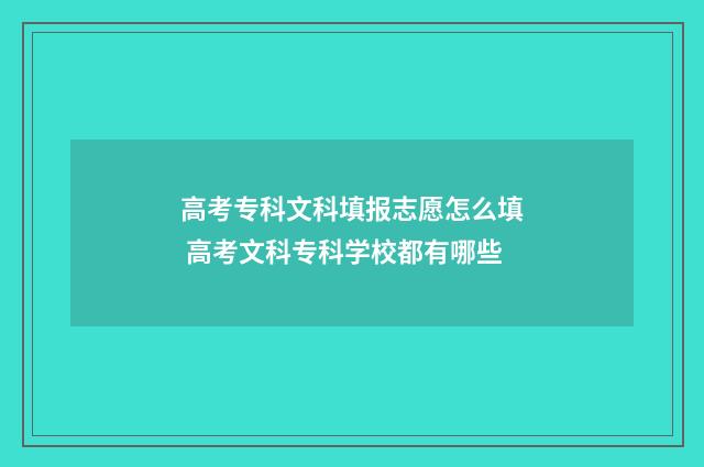 高考专科文科填报志愿怎么填 高考文科专科学校都有哪些