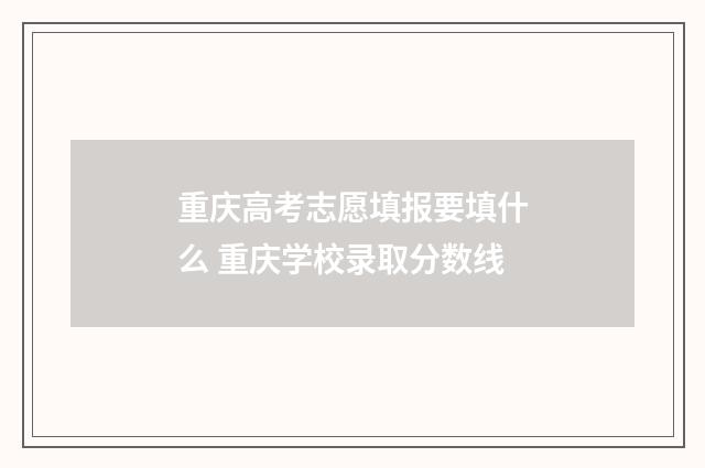 重庆高考志愿填报要填什么 重庆学校录取分数线