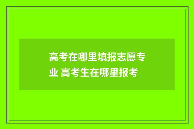 高考在哪里填报志愿专业 高考生在哪里报考