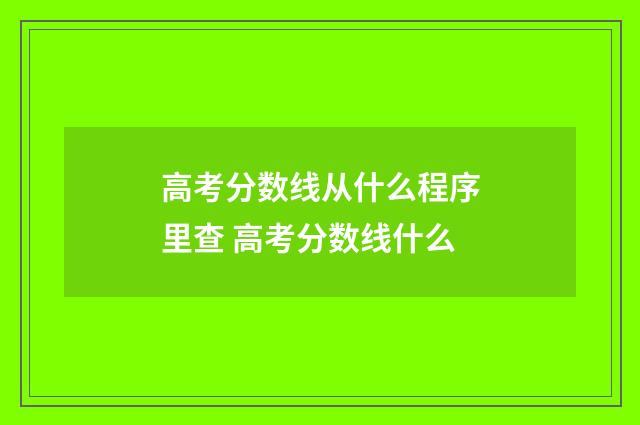 高考分数线从什么程序里查 高考分数线什么