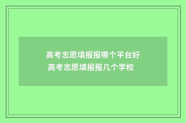 高考志愿填报报哪个平台好 高考志愿填报报几个学校
