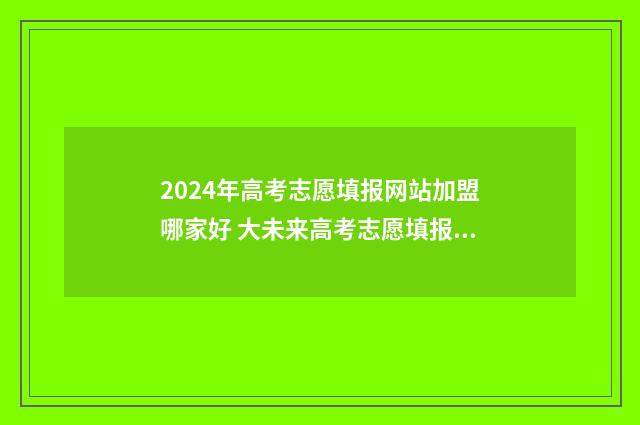 2024年高考志愿填报网站加盟哪家好 大未来高考志愿填报官网