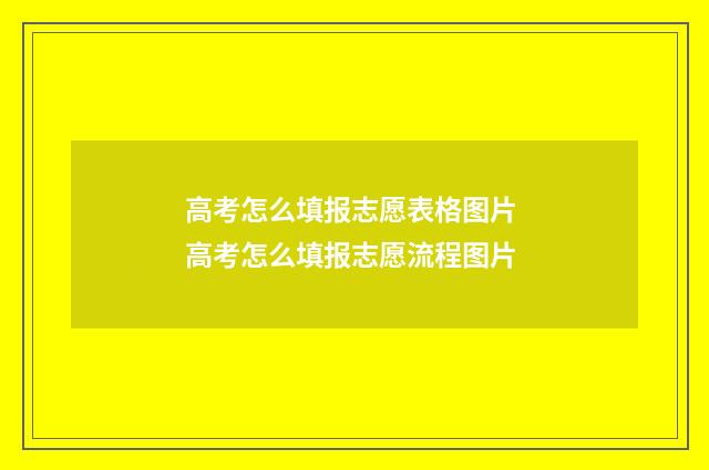 高考怎么填报志愿表格图片 高考怎么填报志愿流程图片