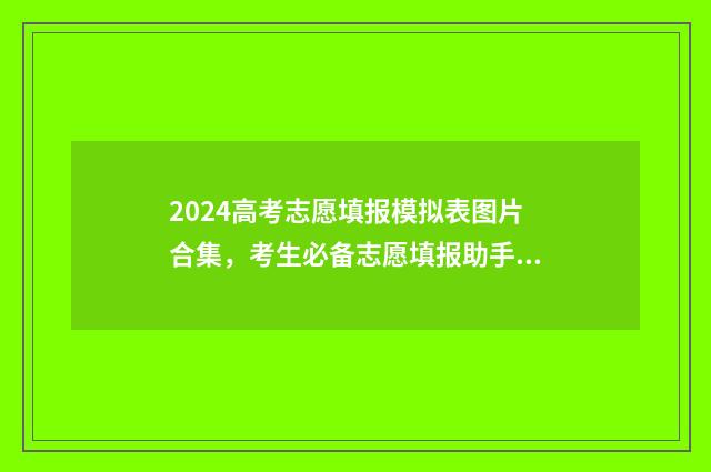 2024高考志愿填报模拟表图片合集，考生必备志愿填报助手 2024新高考如何填报志愿