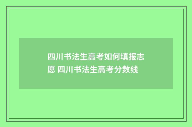 四川书法生高考如何填报志愿 四川书法生高考分数线
