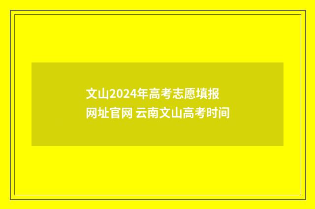 文山2024年高考志愿填报网址官网 云南文山高考时间