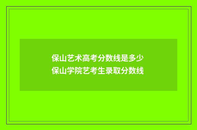 保山艺术高考分数线是多少 保山学院艺考生录取分数线