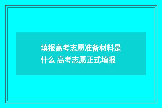 填报高考志愿准备材料是什么 高考志愿正式填报