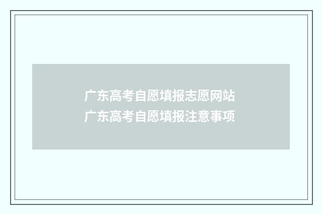 广东高考自愿填报志愿网站 广东高考自愿填报注意事项