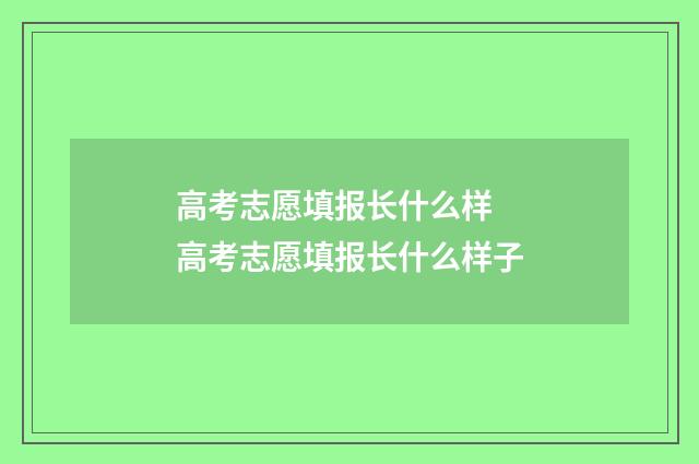 高考志愿填报长什么样 高考志愿填报长什么样子
