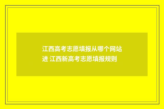 江西高考志愿填报从哪个网站进 江西新高考志愿填报规则