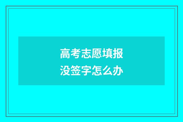 高考志愿填报没签字怎么办