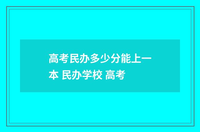 高考民办多少分能上一本 民办学校 高考