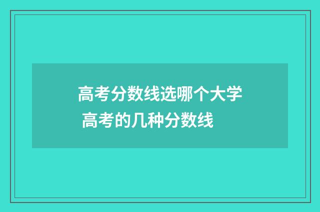 高考分数线选哪个大学 高考的几种分数线
