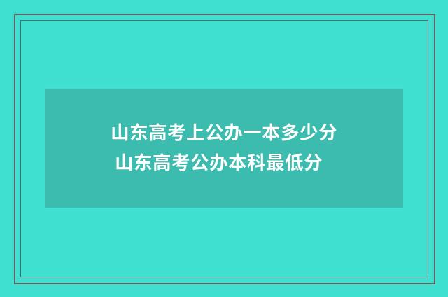 山东高考上公办一本多少分 山东高考公办本科最低分