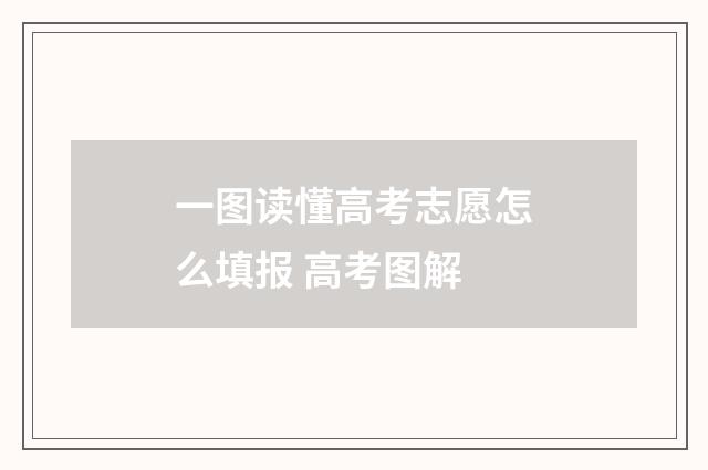 一图读懂高考志愿怎么填报 高考图解