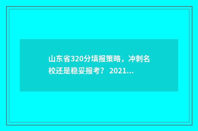 山东省320分填报策略，冲刺名校还是稳妥报考？ 2021山东 390分 一批
