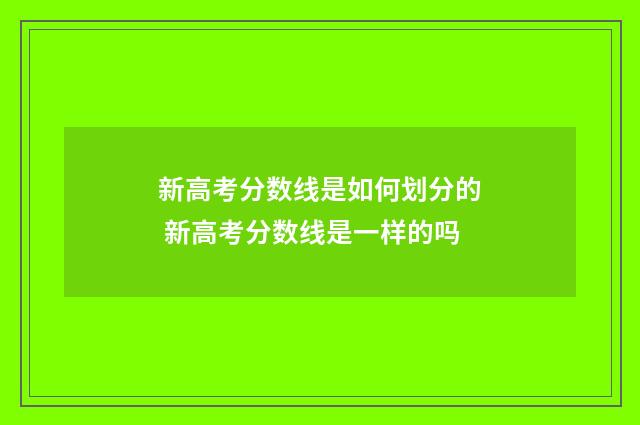 新高考分数线是如何划分的 新高考分数线是一样的吗