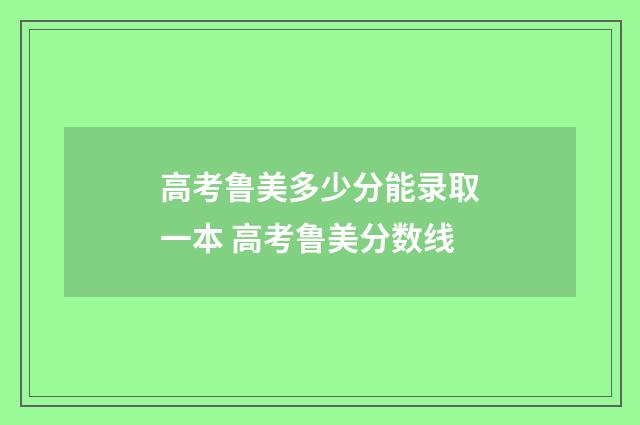 高考鲁美多少分能录取一本 高考鲁美分数线