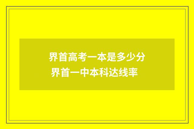 界首高考一本是多少分 界首一中本科达线率
