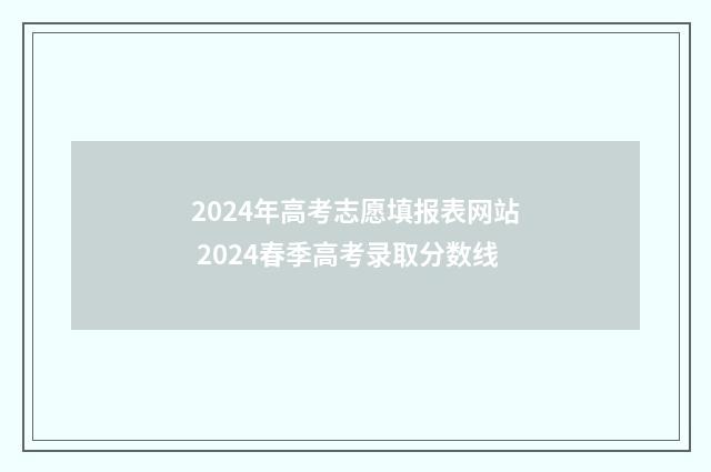 2024年高考志愿填报表网站 2024春季高考录取分数线