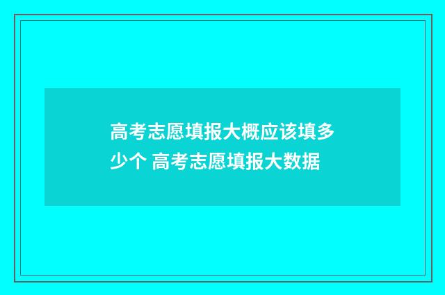 高考志愿填报大概应该填多少个 高考志愿填报大数据