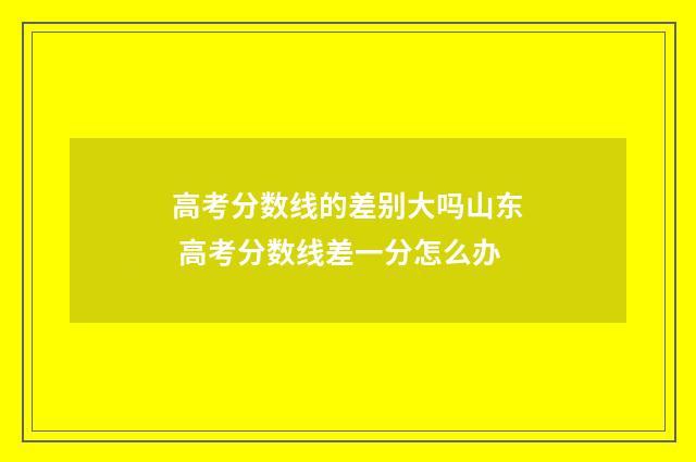 高考分数线的差别大吗山东 高考分数线差一分怎么办