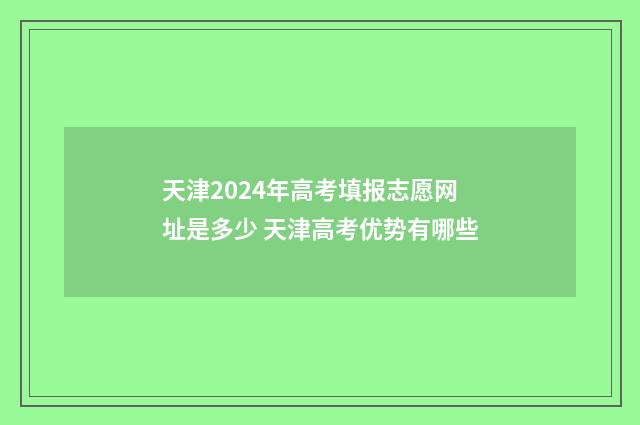 天津2024年高考填报志愿网址是多少 天津高考优势有哪些
