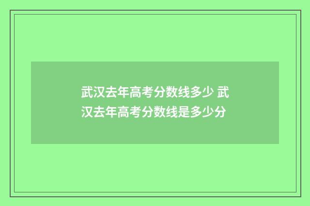 武汉去年高考分数线多少 武汉去年高考分数线是多少分