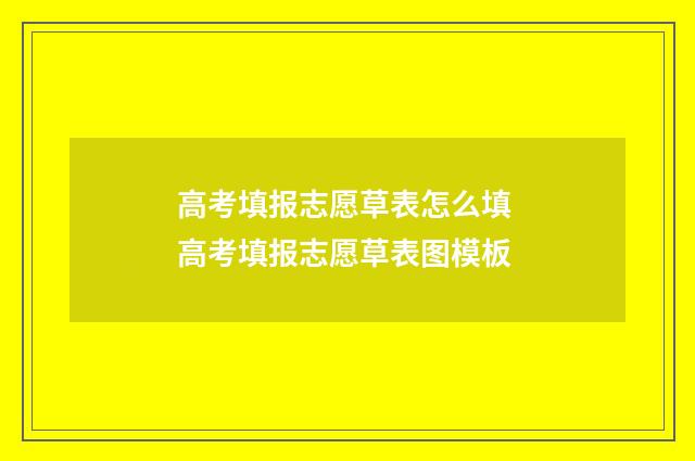 高考填报志愿草表怎么填 高考填报志愿草表图模板