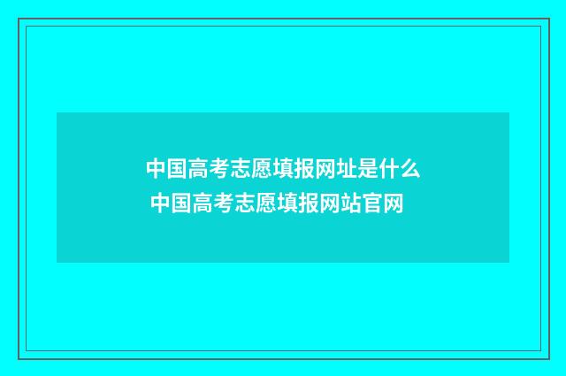 中国高考志愿填报网址是什么 中国高考志愿填报网站官网