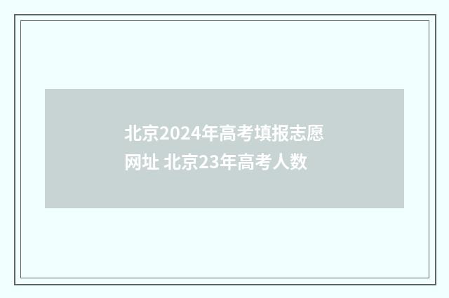 北京2024年高考填报志愿网址 北京23年高考人数