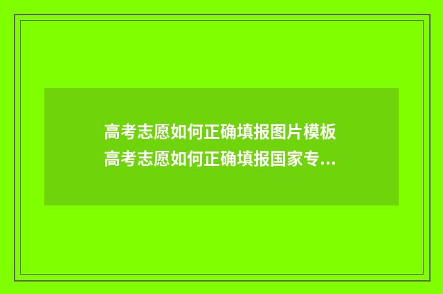 高考志愿如何正确填报图片模板 高考志愿如何正确填报国家专项