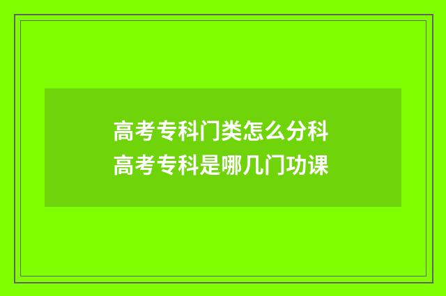 高考专科门类怎么分科 高考专科是哪几门功课