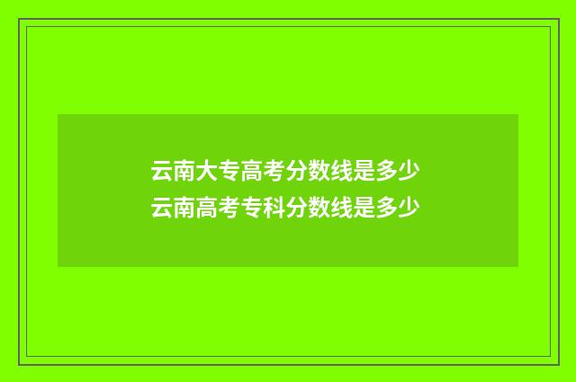云南大专高考分数线是多少 云南高考专科分数线是多少