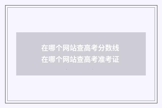 在哪个网站查高考分数线 在哪个网站查高考准考证