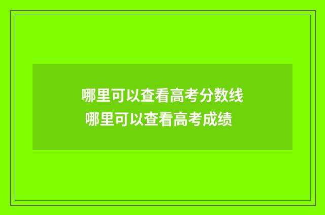 哪里可以查看高考分数线 哪里可以查看高考成绩