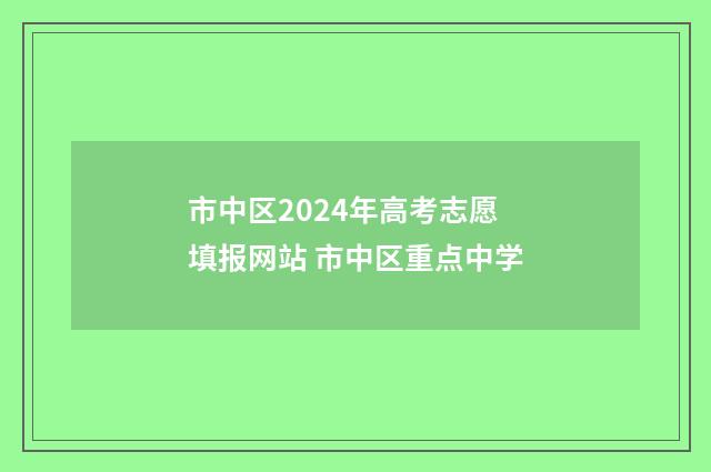 市中区2024年高考志愿填报网站 市中区重点中学